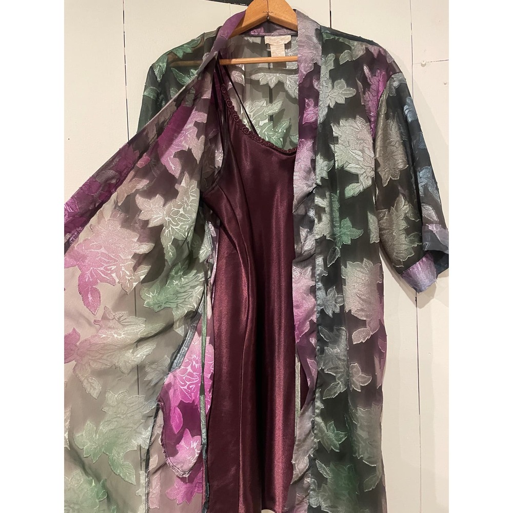 Vintage "Inner Most" Lingerie Nightgown & Robe Set Size XS